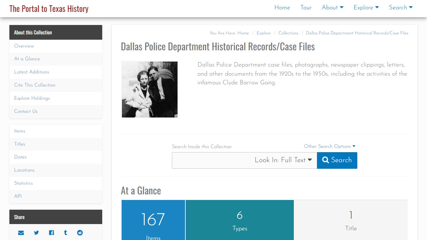 Dallas Police Department Historical Records/Case Files